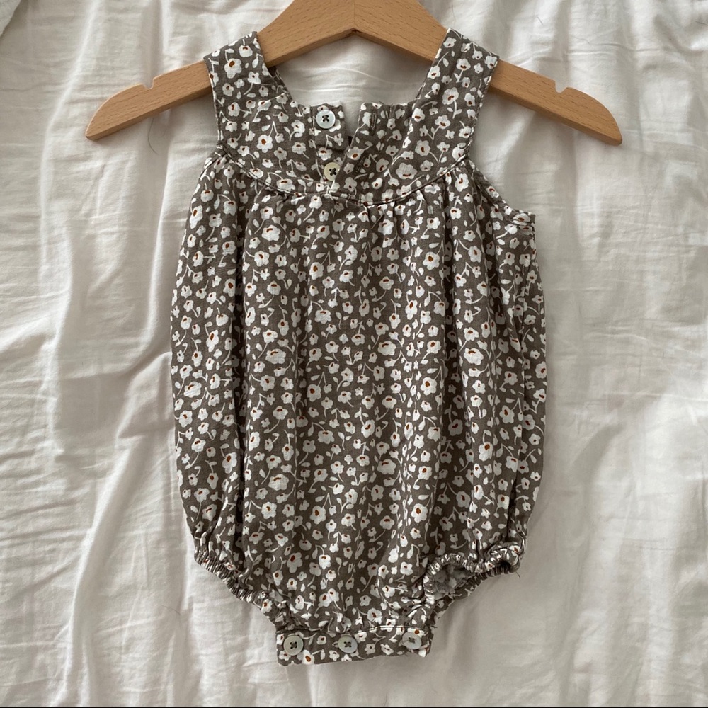 Rylee + Cru June Romper in Olive - Picture 4 of 6